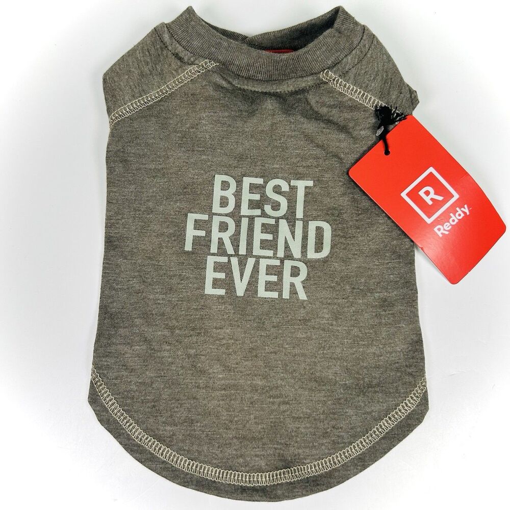NWT Reddy Dog T-Shirt XS Extra Small Gray Best Friend Ever Graphic Tee 11in-13in